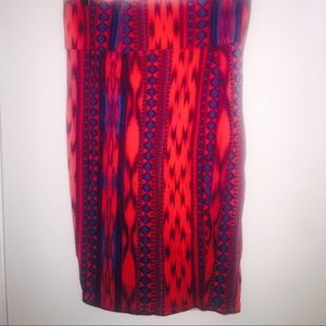 Tribal Print Knit Pencil Skirt