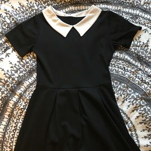 Cute white collared black dress