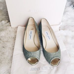 Jimmy Choo glitter flats