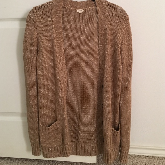 JCREW SPARKLY GOLD CARDIGAN