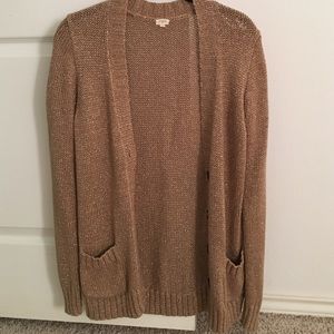 JCREW SPARKLY GOLD CARDIGAN