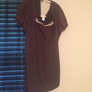 Brown and cream polka dot Maurices top