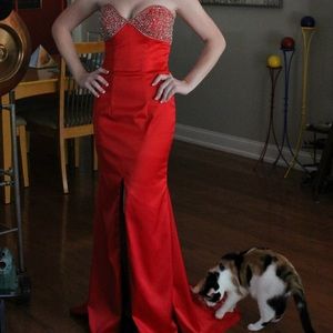 red prom dress