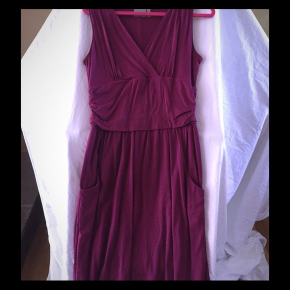 Athleta maroon, cotton blend sleeveless dress