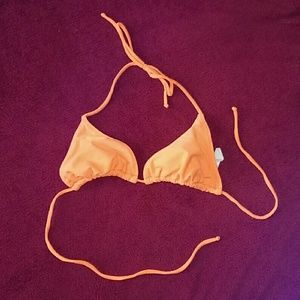 Orange triangle bikini top