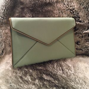 Brand-new Rebecca Minkoff mint zipper clutch!