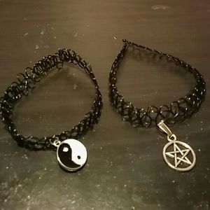 Two chokers + 2 extra pendants