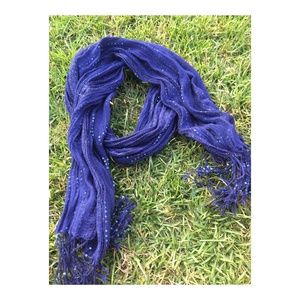Navy Sequin Scarf