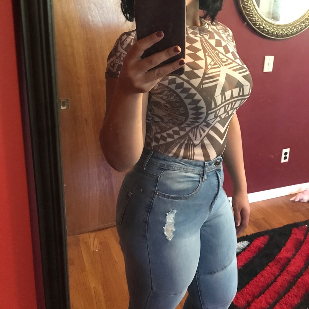 Mesh transparent bodysuit. Clearance - Picture 4 of 8