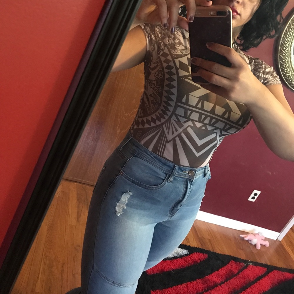 Mesh transparent bodysuit. Clearance - Picture 5 of 8