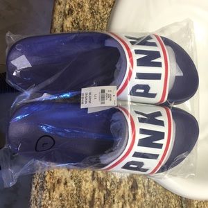 Brand New PINK Slides Sandals RED WHITE BLUE