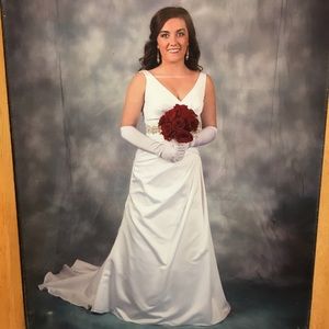 David's Bridal Vneck Wedding Gown