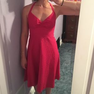 J.Crew dark pint halter dress