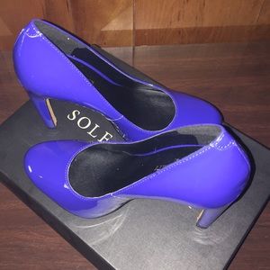 Blue Patent Leather Pumps