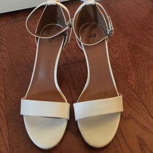 Brand new white strap heels