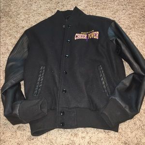 cheer power national champ leather jacket