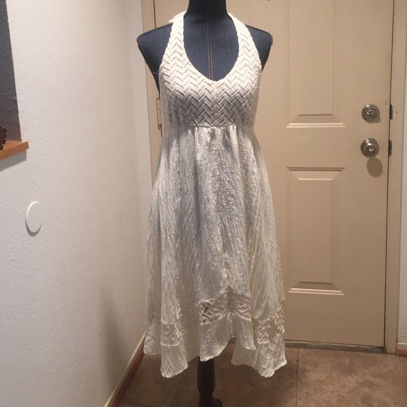 Boho Chic Cream Colored Halter Dress