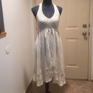 Boho Chic Cream Colored Halter Dress