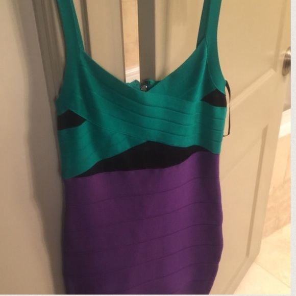 Bebe color block bandage dress