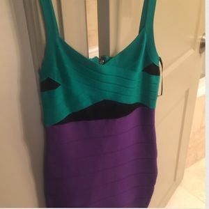 Bebe color block bandage dress