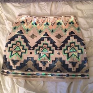 Express sequin mini skirt