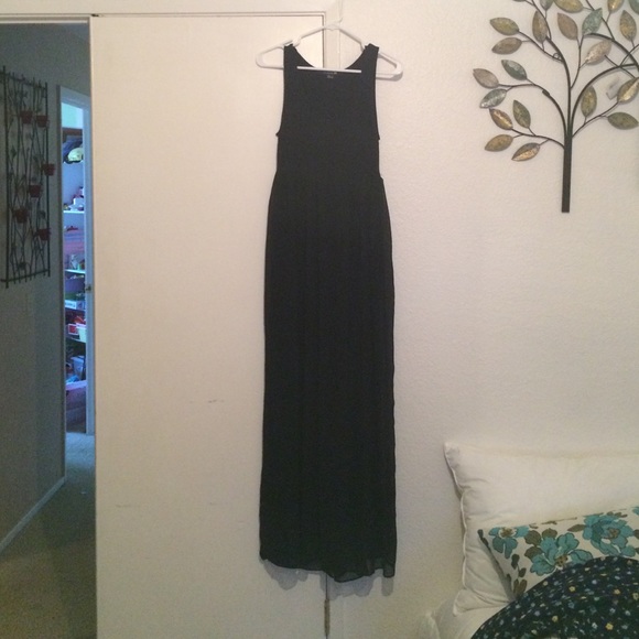 Forever 21 large black sheer maxi dress