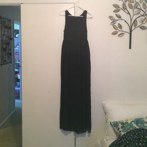 Forever 21 large black sheer maxi dress