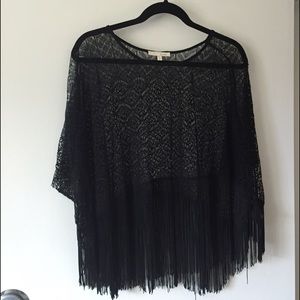 Fringe lace cover up swim top or night out top👠