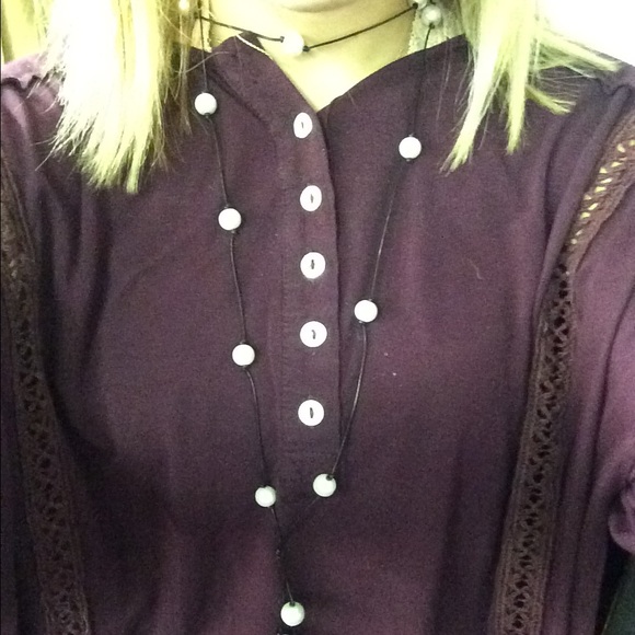 Leather & Pearl necklace