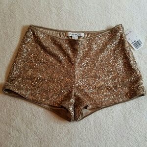 Forever 21 gold sequin shorts
