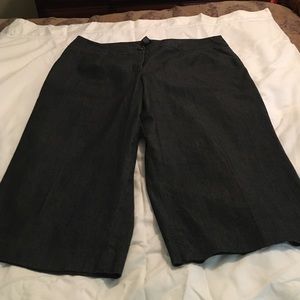 Black wide leg dress capris