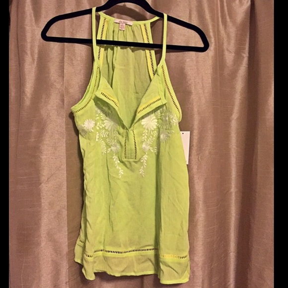 Ella Moss neon green floral tank, NWT, small - Picture 1 of 4