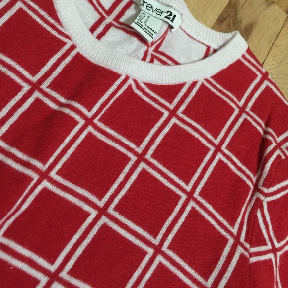 Forever 21 Sweaters - Forever 21 - Red and White Blocked Sweater