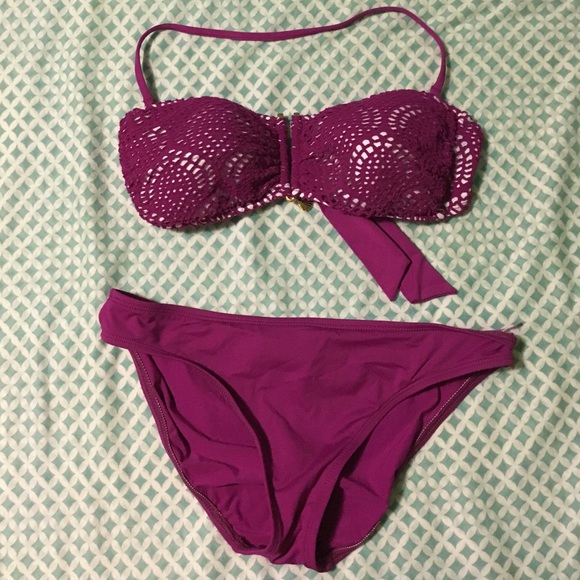 Maroon Crochet Bikini 2 piece