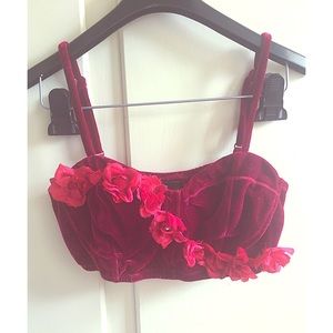 Cute Maroon Festival Floral Bra Top