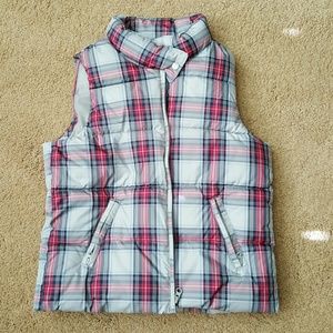 NWT GAP girls red, gray, and navy puffer vest