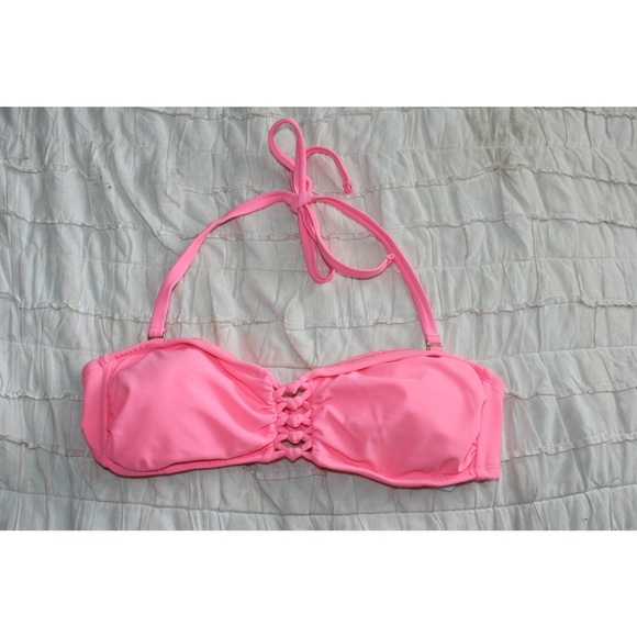 Pink Braided Bandeau Bikini Top
