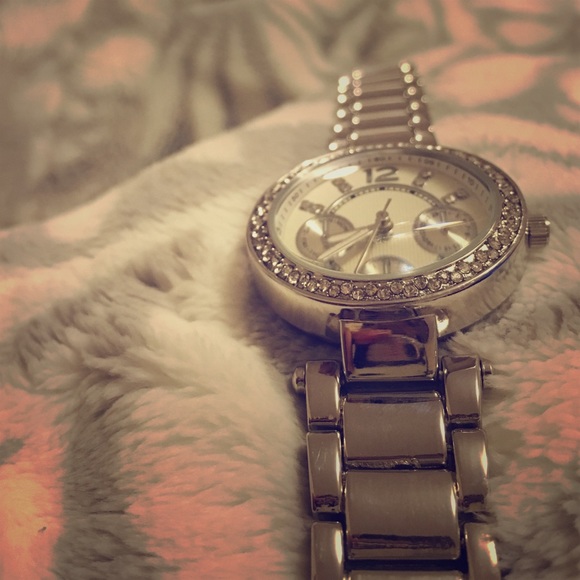 Silver chronograph watch