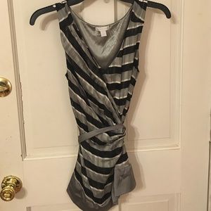 Gray&Black Striped Work Tank