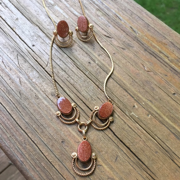 ‼️SOLD‼️ Vintage Van Dell Goldstone Necklace