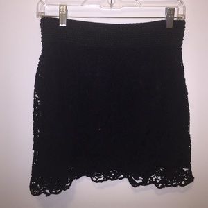 Black lace skirt with elastic waist
