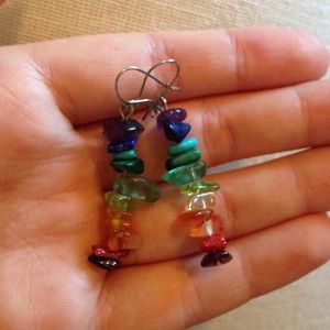 Rainbow Stone Earings
