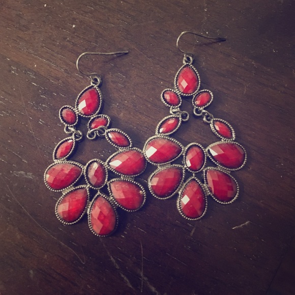 Francesca's red chandelier earrings