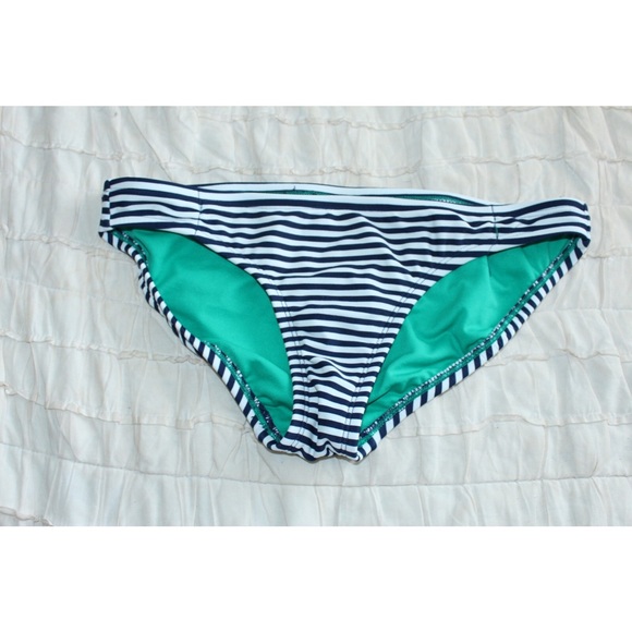 Navy and White Striped Bikini Bottoms