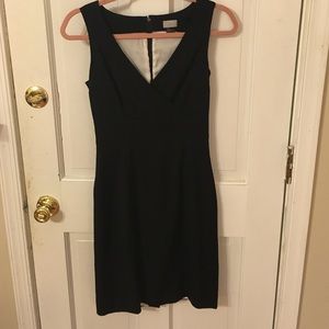 Modern classic black v-neck dress