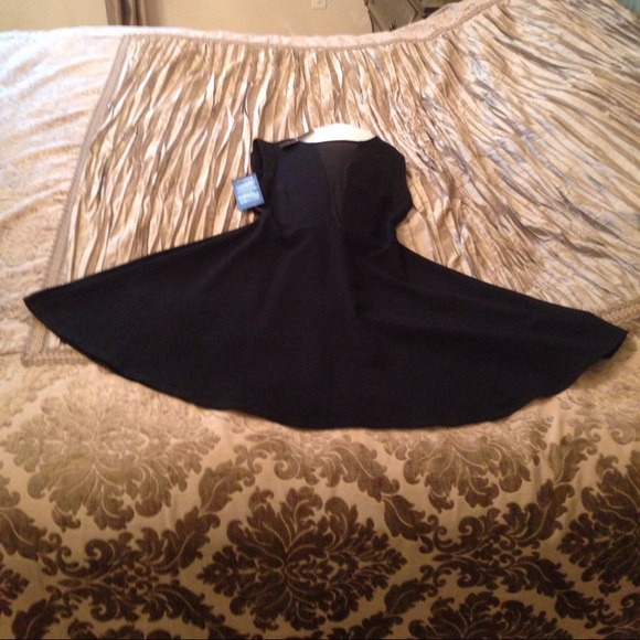 Fit flare with v-neck shear mesh front shear back