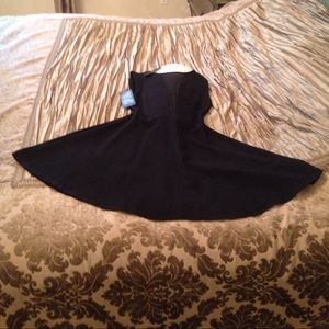 Fit flare with v-neck shear mesh front shear back