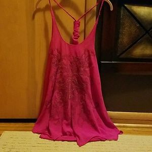 Brand New Pink Rhinestone Racer Back Top