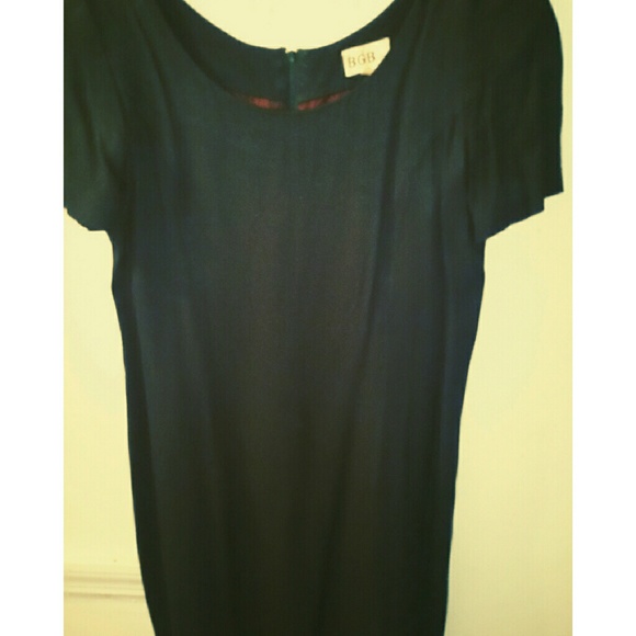 Black lined linen blend dress