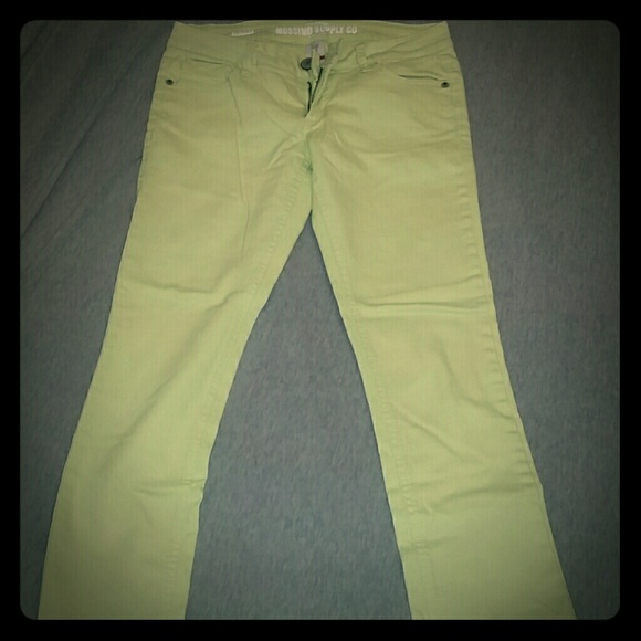 Lime Green Skinny Crop Pants